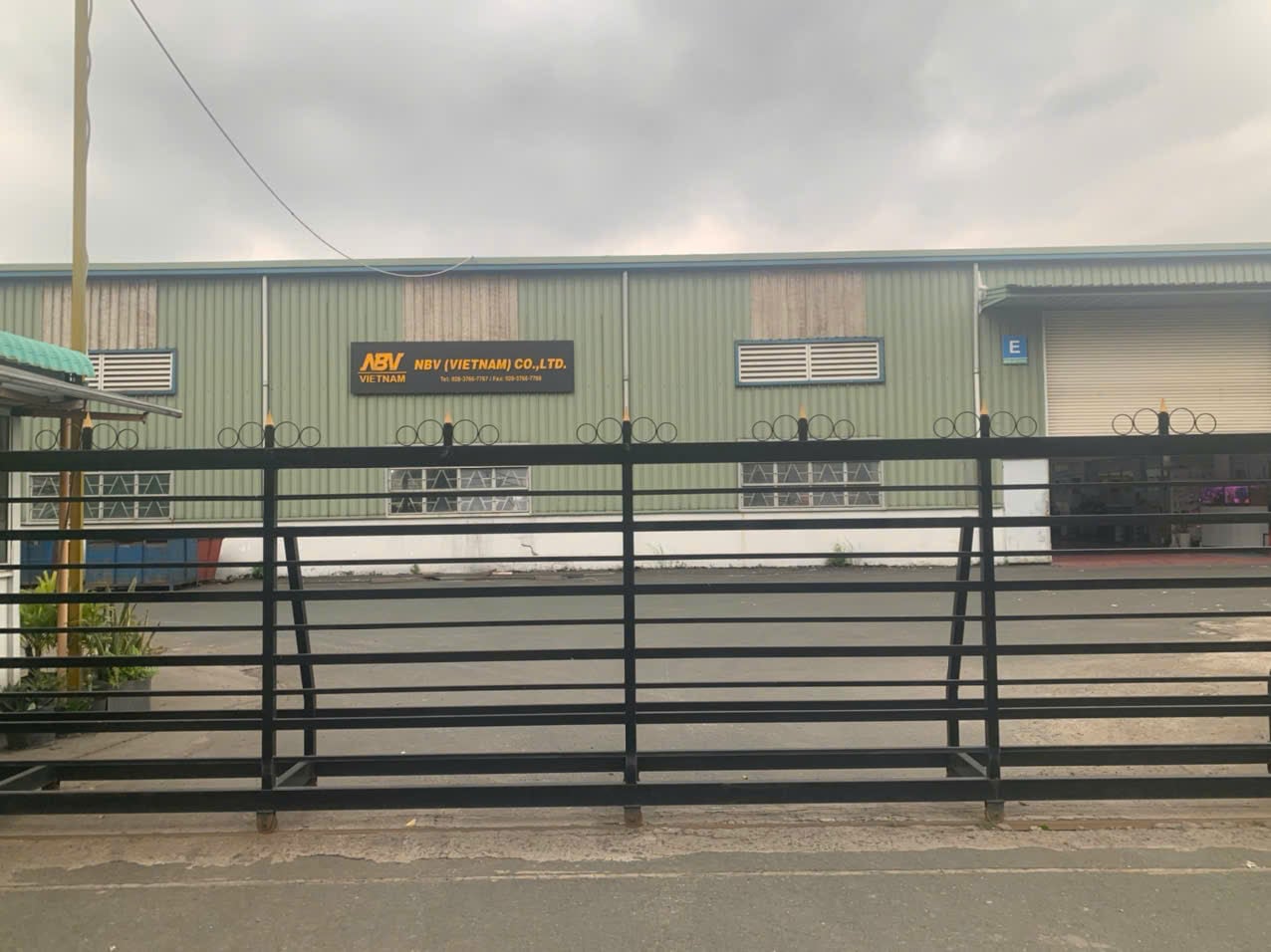 Gate with company name